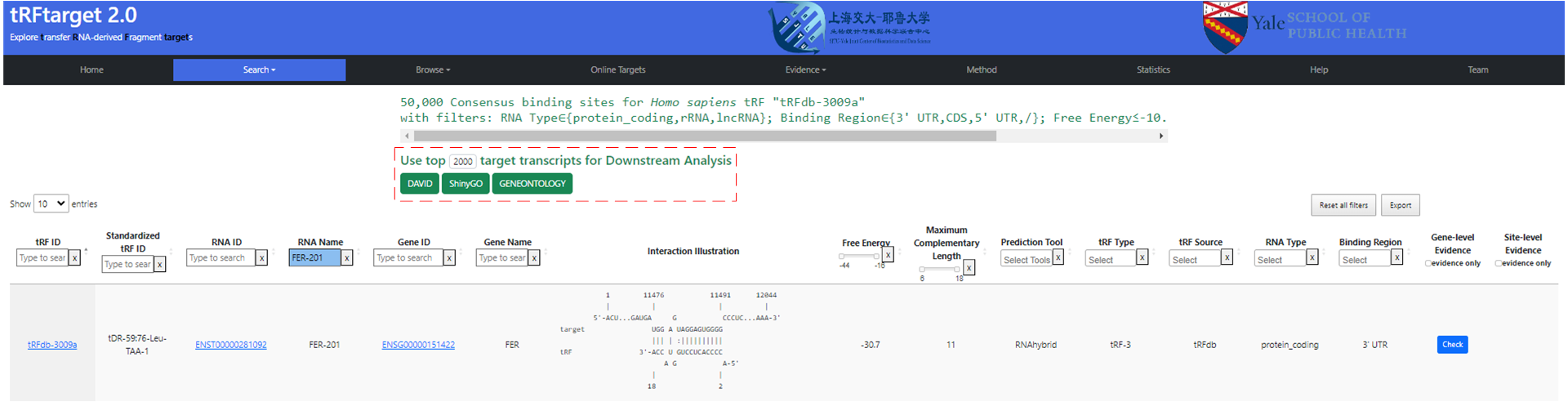 Downstream Analysis Buttons